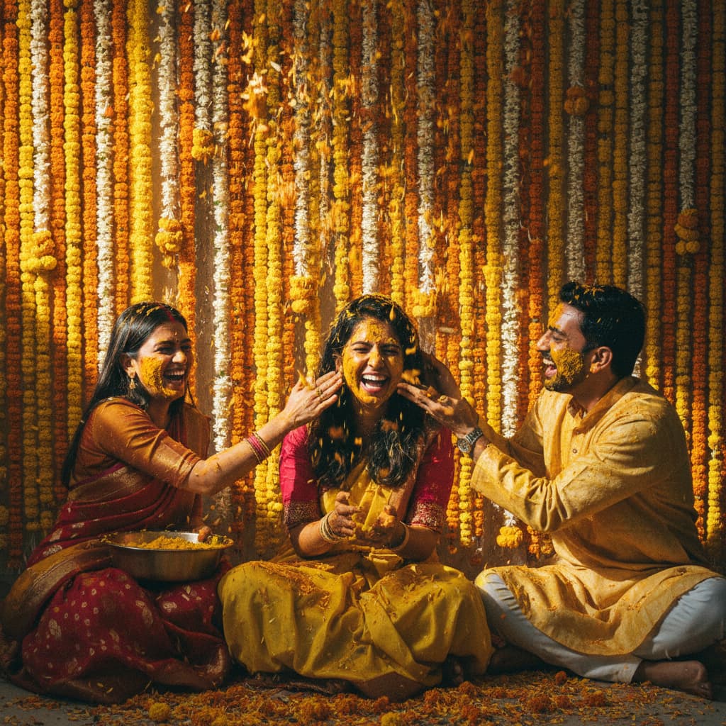 Haldi Ceremony with Fun & Vibrant Colors